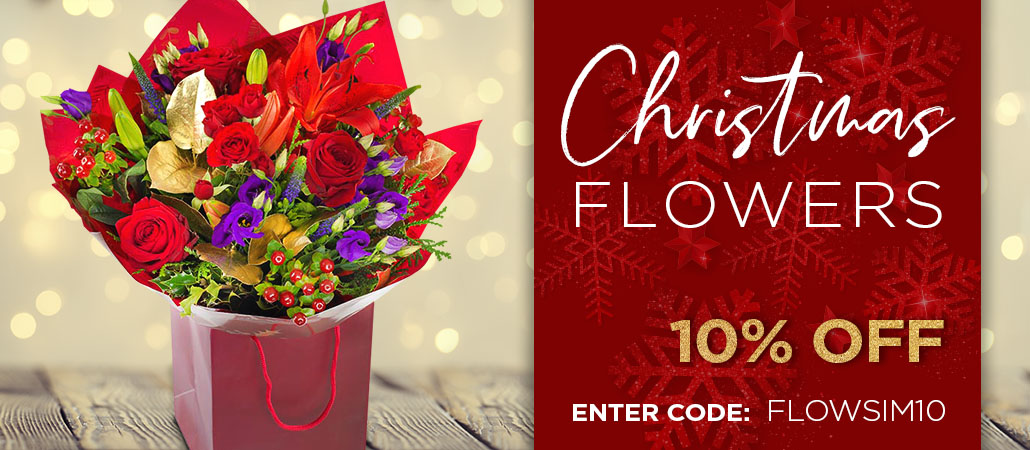 Christmas Flowers. 10% off with code -FLOWSIM10